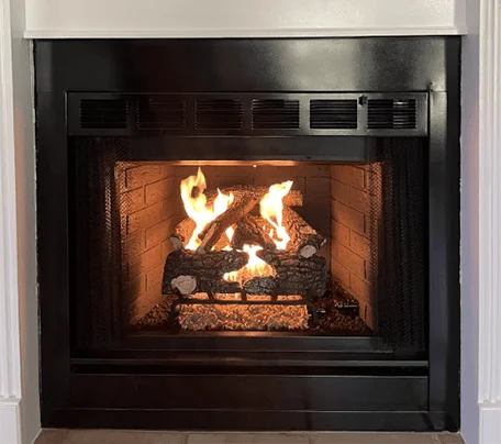 Modern Gas Black Fireplace- Texas Chimney LLC