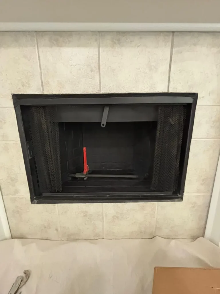 18” Ga s logs system installed