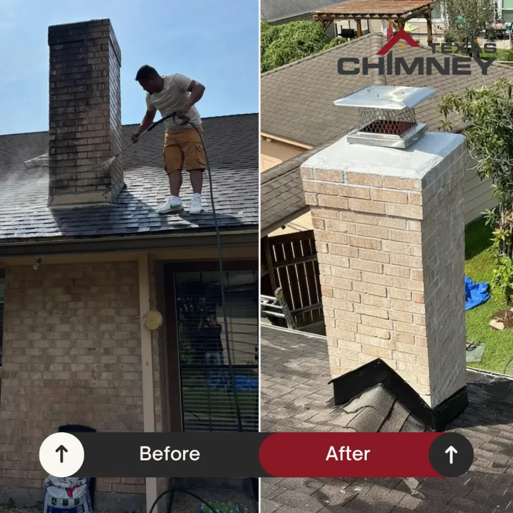 Chimney Makeover before and After