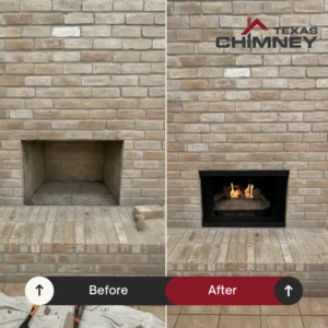 gas fireplace restoration before & after