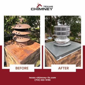 Before & After- Chase pan replacement | Texas Chimney LLC