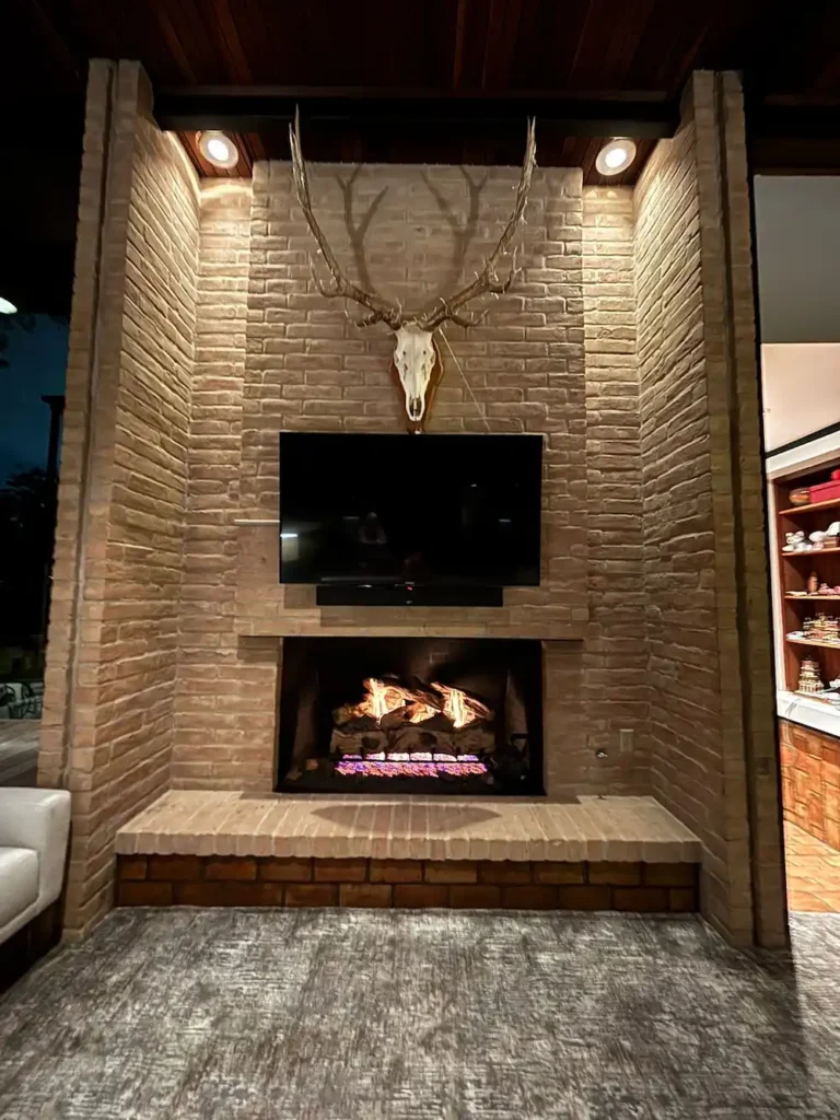 Completed Fireplace Restoration with New Gas Logs System