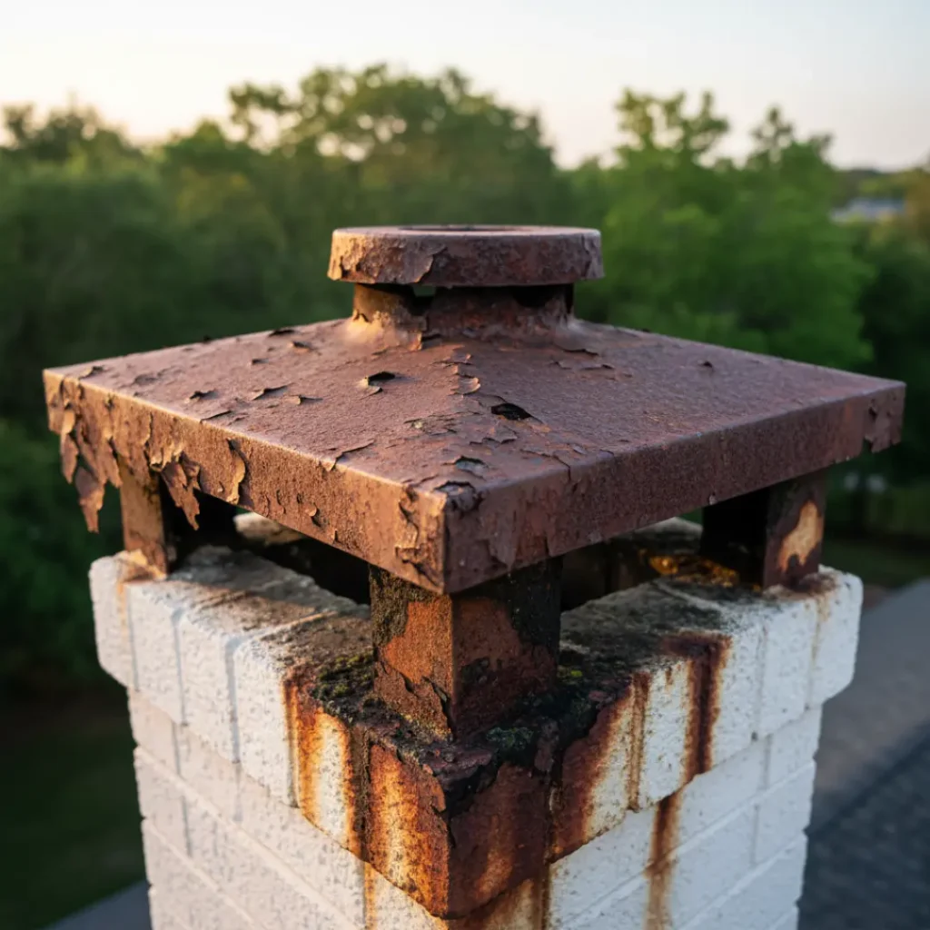 Rusted Chimney Chase Cover