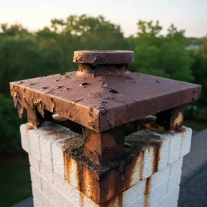 Rusted Chimney Chase Cover