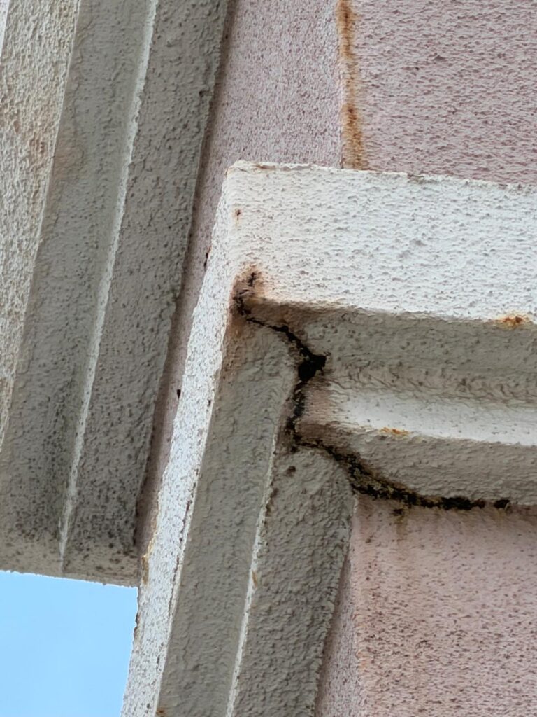 cracked chimney before