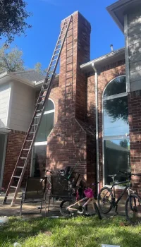 New Exterior Masonry Chimney Built